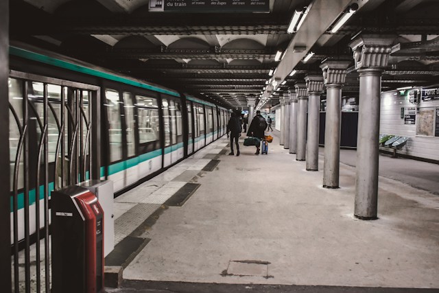 station et rame de métro à Paris
