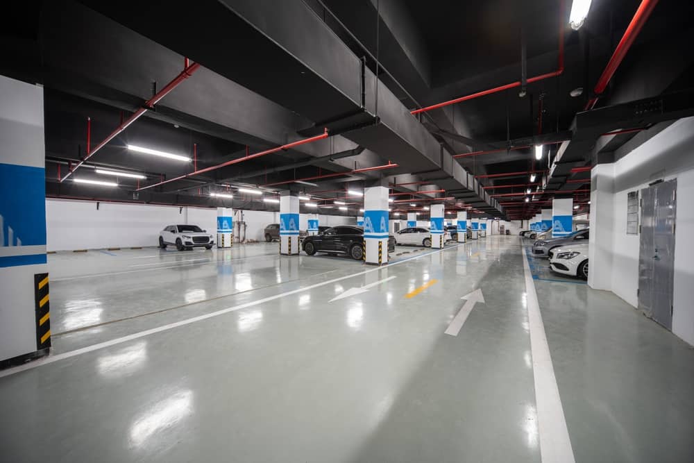 intérieur d'un parking géré par Parcus